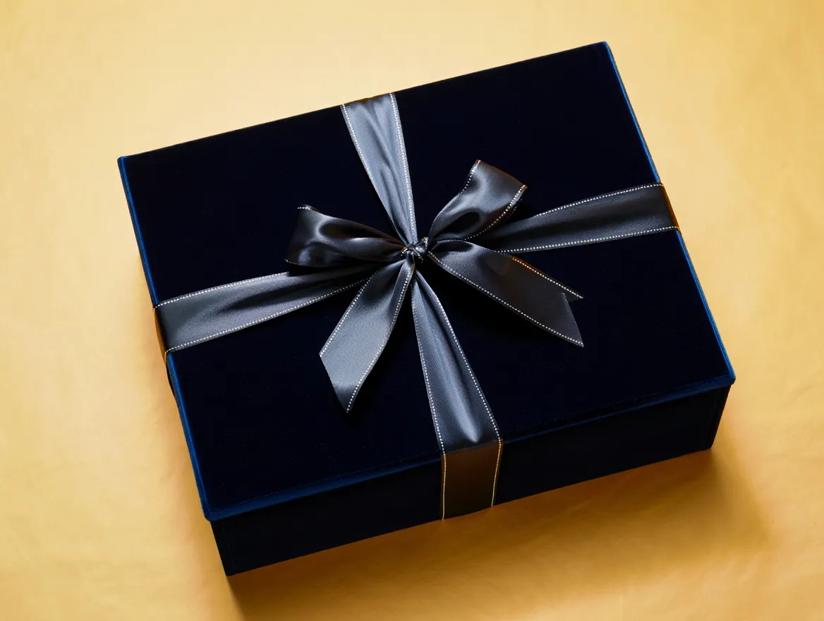 Elegant gift box with decorative ribbon